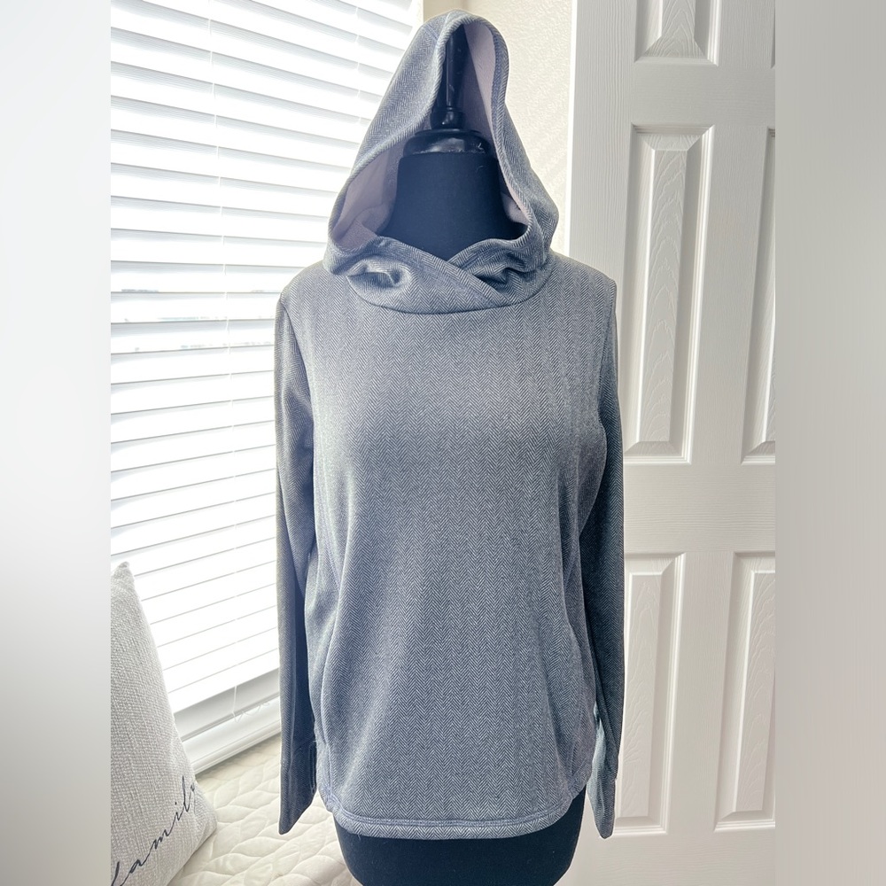 CHAMPION LIKE NEW! WOMEN’S LONG SLEEVE TUNIC PULLOVER IN HERRINGBONE GRAY SZ S